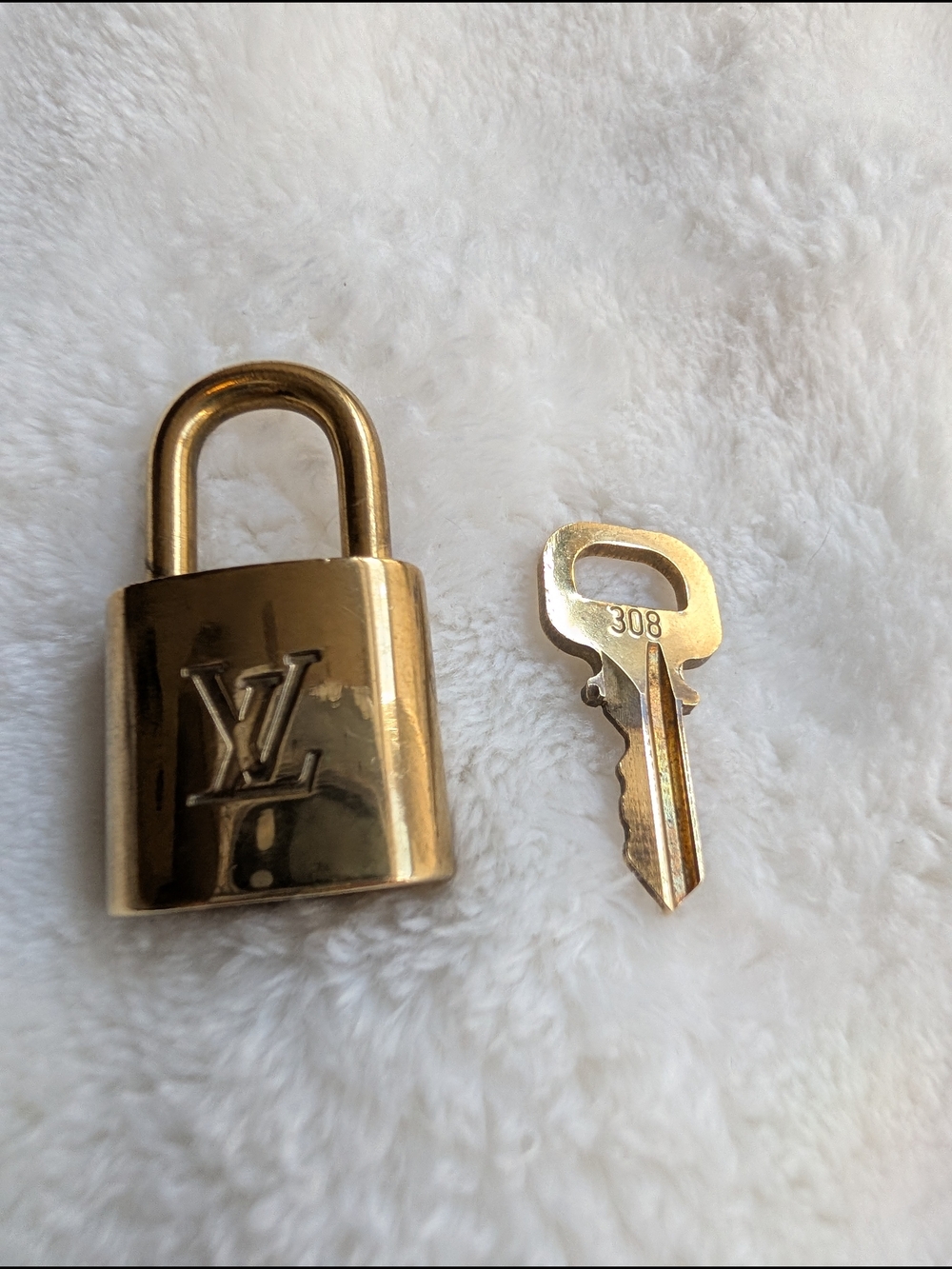 Louis Vuitton Gold Padlock and Key